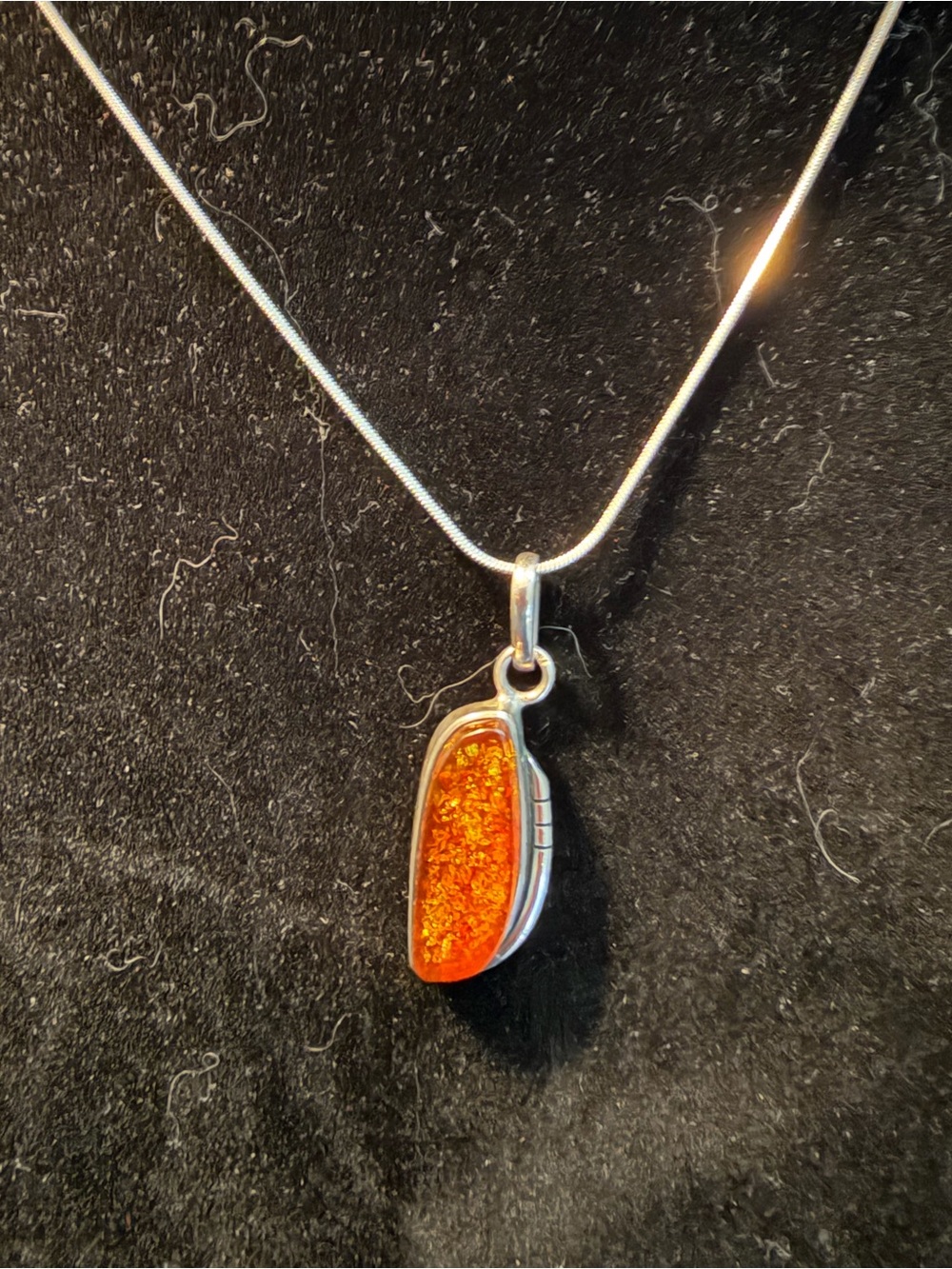 Amber and Sterling Silver necklace